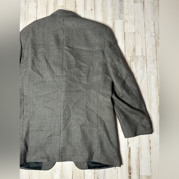 Vintage Ralph Ralph Lauren Blazer Jacket Men's 42R Gray Classic Houndstooth - Picture 7 of 11
